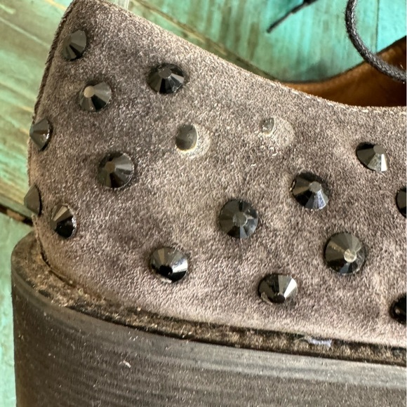 PERTINI Leather Shoes With Black Stones Size 39 Steampunk - Picture 5 of 12